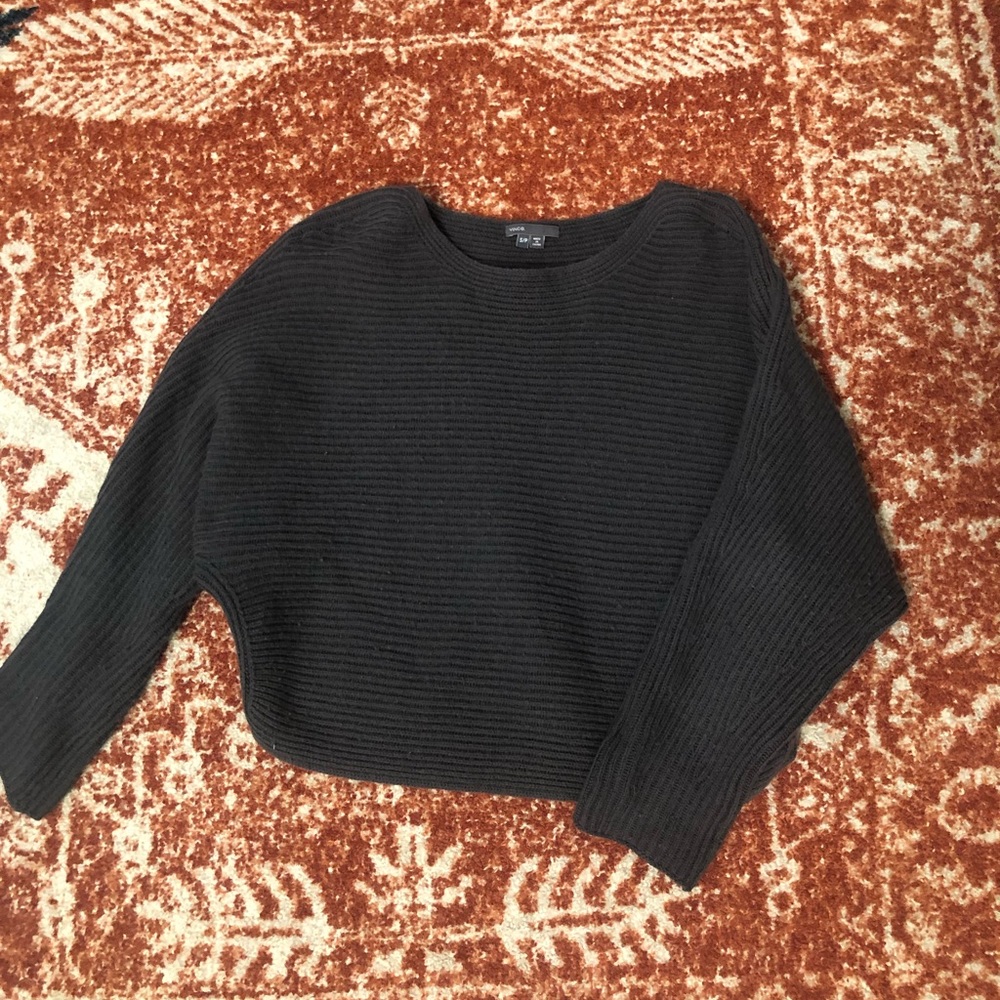 Vince Cropped Boat Neck Sweater